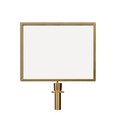 MONTOUR LINE Post&Rope Stanchion SignFrame 22x28H Satin Brass EXIT SALIDA HDSF-2228-H-SB-PR-EXITDBL